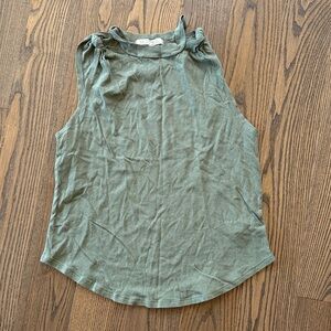 FREE PEOPLE WE THE FREE MOSS GREEN SLEEVELESS TWIST TANK TOP Medium